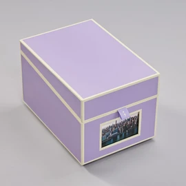 Semikolon 370082 CD and Photo Box 17.7 x 15.7 x 25.6 cm for 10 x 15 cm Photos Cover Lilac Silk Purple