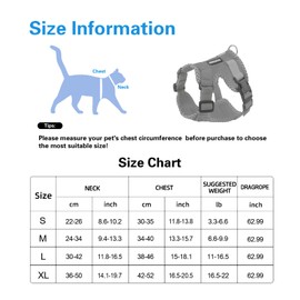 Muecleao Cat Harness and Lead Set, Adjustable Kitten Harness and Lead Set, Cat Harness with Reflective Strips, Escape Proof Cat Vest Harness with Leash Set for Cats Dogs Pets Walking (Grey, XL)