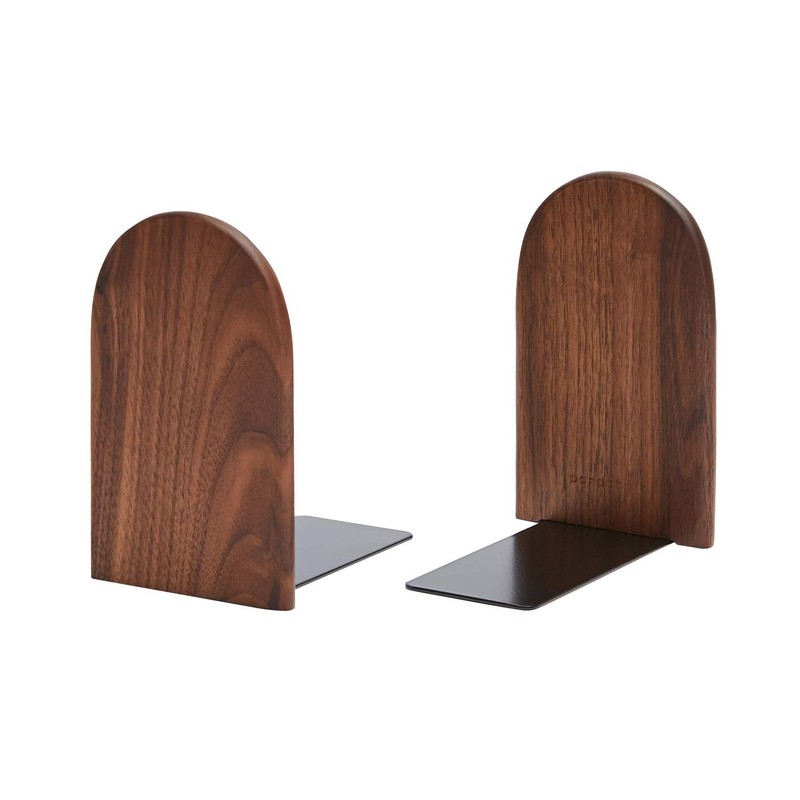 Pandapark Wood Bookends,Non-Skid Bookend for Shelves,Heavy Duty Bookends,Book Stand for