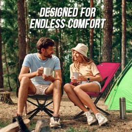TCEK Adjustable Portable Camping Chair RiseLite Lightweight Compact Folding Chair for Adults, Collapsible Camp Chairs That Folds Up Small, Easy Carry for Travel, Outdoor, Sports, Backpacking, Hiking