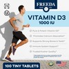 FREEDA Vitamin D3-1000 IU - Pure High Potency Kosher Supplement