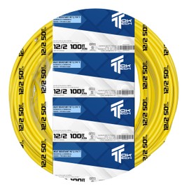 12Gauge 2Conductor Residential/Commercial House Wiring NM-B Jacket Indoor Cable,12/2AWG Electrical Low Voltage Circuit Annealed Solid Copper Cord (100ft)