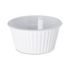 Black Duck Brand Set of 6 Plastic White Fluted Round Stackable 4 oz Ramekins - Perfect for Any Kitchen for Prepping Food or Serving Dishes! - Black Duck Brand!