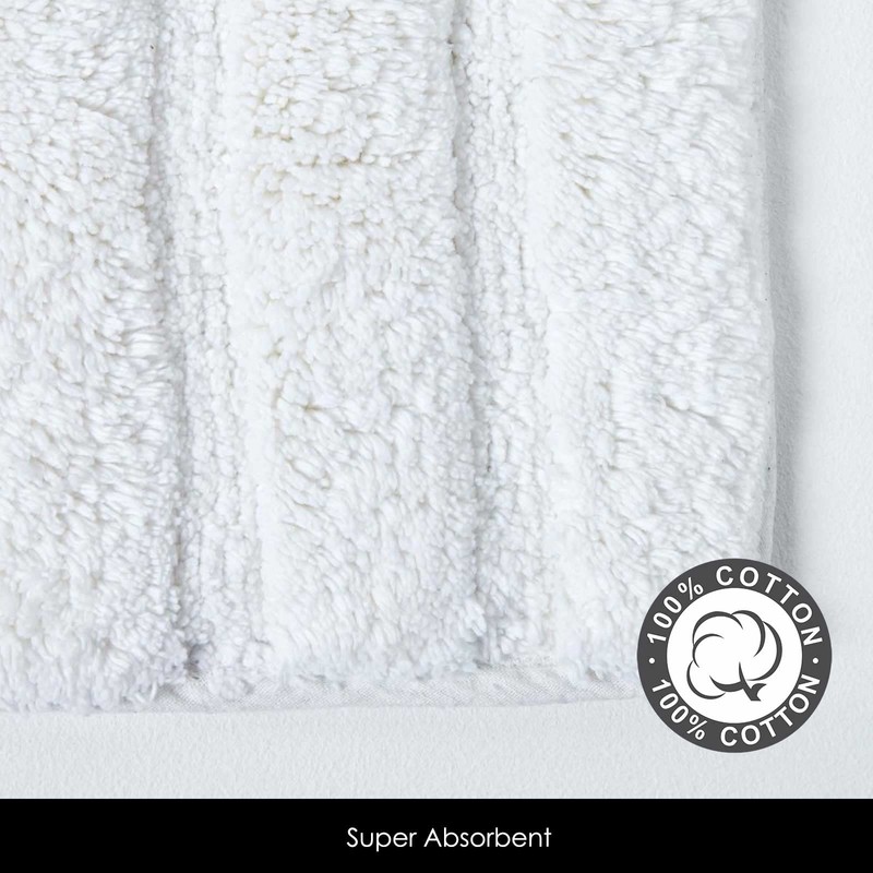 HOMESCAPES Spa Supreme Luxury Pedestal Mat, White, Very Heavy 1800