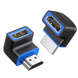 Cable Matters Combo-Pack 48Gbps 8K Right Angle HDMI 2.1 Adapters with HDR, Supports 8K@60Hz / 4K@240Hz, 270 Degree and 90 Degree HDMI Adapter Male to Female, Black