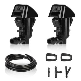 Front Windshield Washer Nozzles Kit 2 Meters Fluid Hose with 3 pcs Connectors - Compatible for Ford Edge Limited, SE, SEL, Sport 2012-2014 - Replace Part BT4Z-17603-A