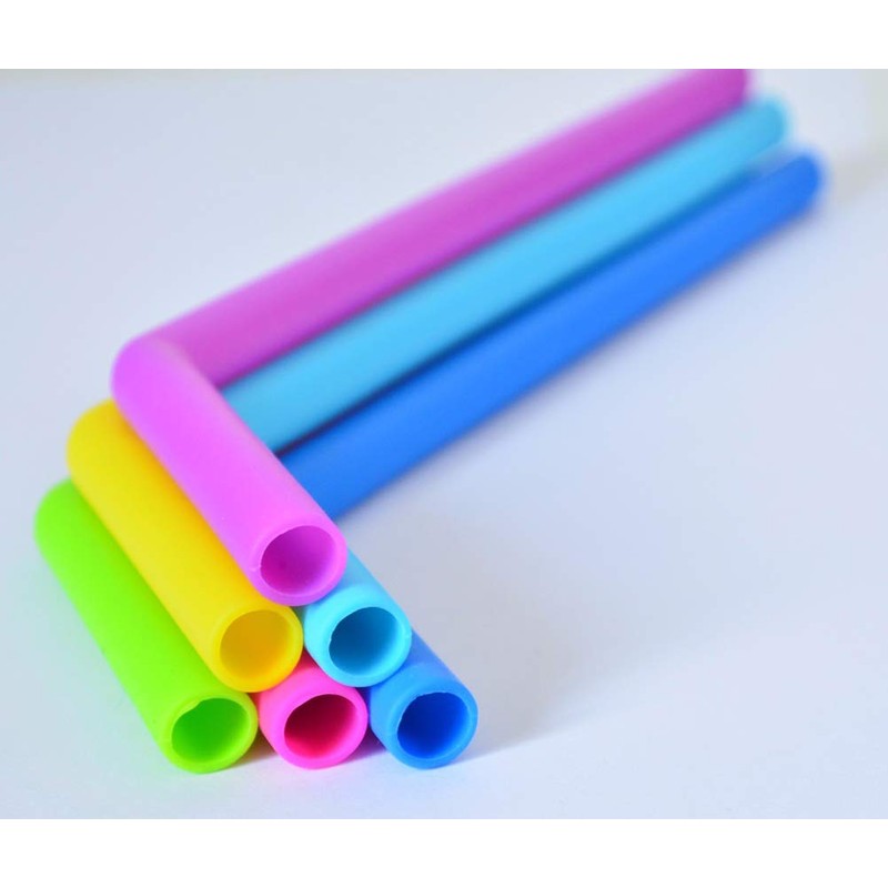 AKOAK Reusable Silicone Straws,BPA-Free Extra Long Flexible Curved Straws for