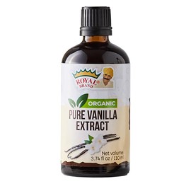 Royal Brand Pure Vanilla Extract / Organic / Sugar Free / 3.74 fl oz. / 110 ml / Glas Bottle for Better Quality