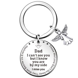 WTOPP Memorial gifts for dad,Memorial Gift - Memorial Keyring Sympathy Keychain in Memory of DAD, Memorial Gift for Loss of Loved One