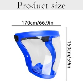 Tabanzhe Anti-fog Full Face Shield-Protective Head Cover Reusable Transparent Safety Face Mask Adjustable Universal Faceshields Guard for Men Women Eyes Face Protection(Blue)
