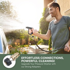 2WAYZ Pressure Washer Quick Connect Kit - Set of 2 (4 pcs) - Metal Copper - Quick Connect Fittings for Power Washer - Easy Switch Between Gun Hose and Pump - Gold