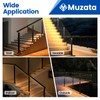 Muzata 6'6" Aluminum Black LED Handrail Rectangular Cable Railing Handrail