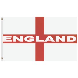 Second Ave England Flag 5ft X 3ft Large with Brass Eyelets English World Cup Euros St Geroge's Flag with Text