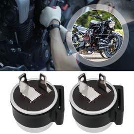 YINETTECH 2Pcs 6V Motorcycle 2-Pin Flasher Relay with Cover 18-23W Winker Indicator Blinker Relay Compatible with Most Motorcycles Cars