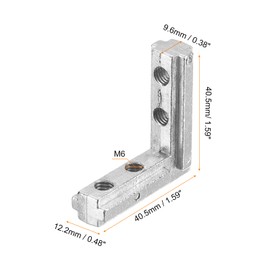 sourcing map L-Shape Interior Joint Bracket, 8Set Inside Corner Connectors with M6 Screws for 4040 Series Aluminum Extrusion Profile (Silver)