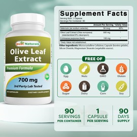 Best Naturals Olive Leaf Extract, 700 Mg, 90 Capsules