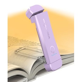 HIONXMGA Book Reading Light,Silent Touch Book Lamp for Reading in Bed,Rechargeable Clip on Booklight with 3 Amber Colors & 7 LEDs Precise Dimming for Eye Caring Night Reading,Book Lovers,Kids,Purple