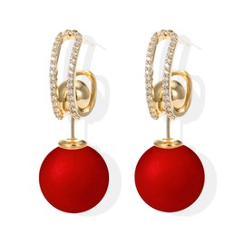 Pearl Earrings for Women Trendy Gold Pearl Hoop Earrings Double Pearl Earrings Silver Pearl Drop Earrings Big Pearl Stud Earrings Wedding Prom Party Elegant Jewelry Gifts