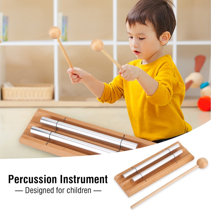 2-Tone Percussion Instrument with Mallet Musical Education Toy for Children