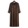 YAOHUOLE Mens Ethnic Kaftan Robes Drawstring Hood Casual Long Sleeve