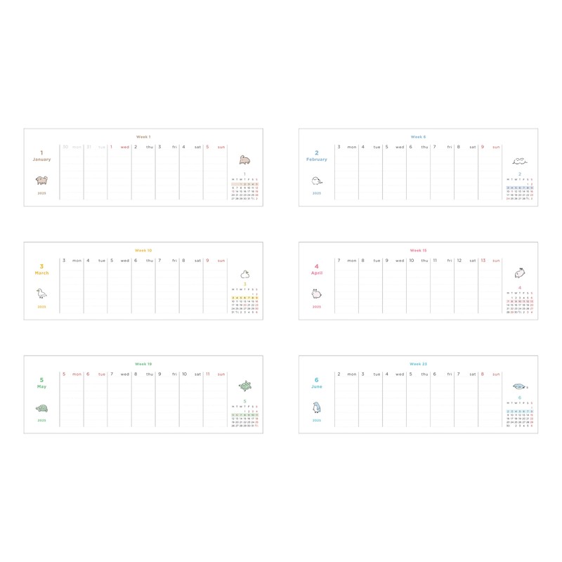 Elcomune Cal-132 Matka 2025 Calendar Desktop Weekly Mini Mini