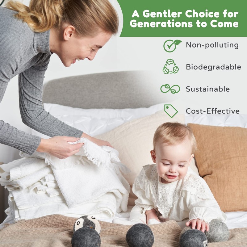 Wool Dryer Balls - No More Dryer Sheets - XL