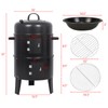 Frezon Detachable 3-in-1 Vertical Charcoal Smoker Portable BBQ Smoker Grill