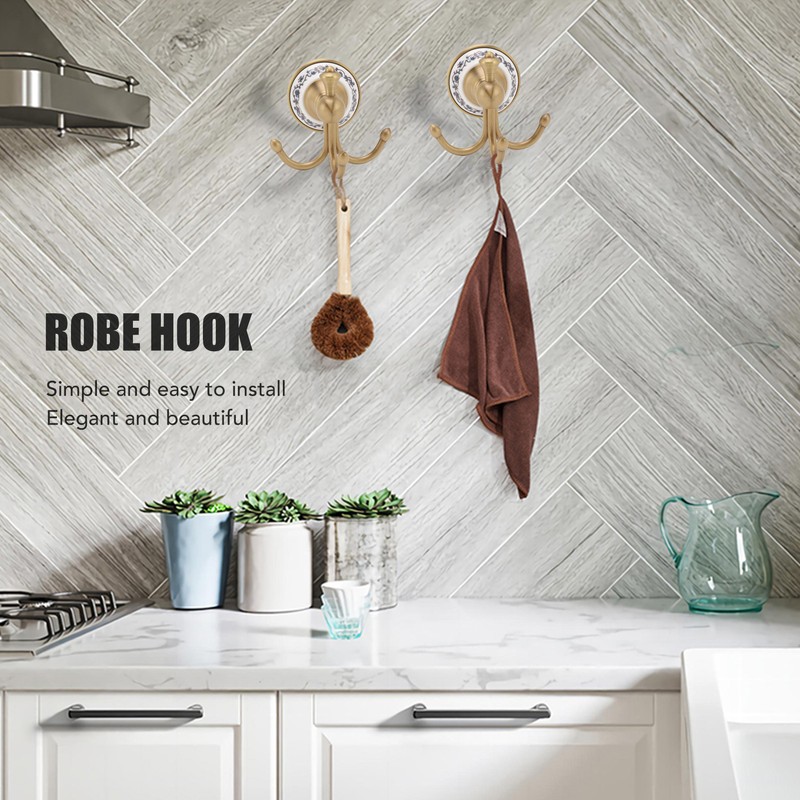 Wall Mounted Bathroom Coat Hook Beautiful Decorative Elegant Clothing Robe
