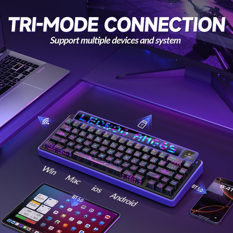 CORBOBO X LEOBOG AMG65 Wireless Mechanical Keyboard, 60% Hot-Swappable Keyboard,
