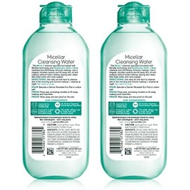 Garnier SkinActive Micellar Water with Hyaluronic Acid, Facial Cleanser  Makeup Remover, 13.5 Fl Oz (400mL), 2 Count (Packaging May Vary)