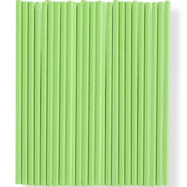 Green Paper Straws - 24 Count | Bright Green, Eco-Friendly Disposable Drinking Straws for Parties & Events
