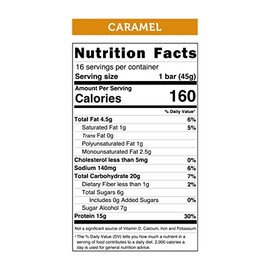 Wild Protein  Barras altas en protena  Sabor caramelo  Pack de 16 unidades  15 g de protena  Sin azcares ni grasa aadida  45 g cada barra             