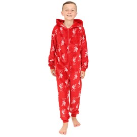 Liverpool Football Club Boys Red Fleece Sleepsuit Kids All in One (12-13 Years)