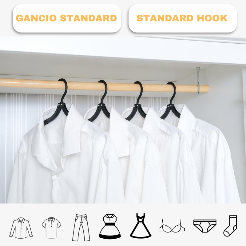 9 Foldable Travel Hangers, Stylish and Durable Plastic Hangers Space
