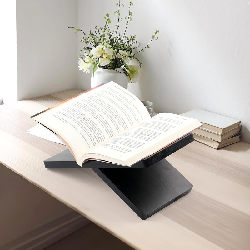Wood Book Stand for Reading - Book Display Stand, Cook