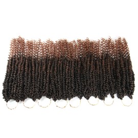 14 Inch 8 Packs/lot Passion Twist Crochet Hair Short Pre Looped Passion Twist Crochet Braids Bohemian Spring Twist Crochet Braiding Hair Curly End Wave Senegalese Twist Hair Extension For Women