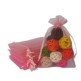 Pack of 50 Organza Drawstring Gift Bags 5x7 inch Blush Pink for Jewelry,Candy,Sheer Fabric Clear Mesh Wrap Glitter Sachet for Baby Shower,Christmas,Party Favors,Bridal Shower,Lady Birthday,Wedding