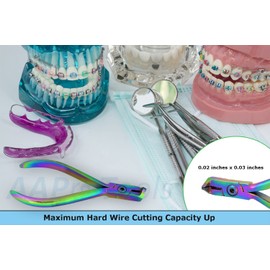 AAProTools Multi Rainbow Color Distal End Cut Plier, Hold & Cut Hard and Soft Wire Orthodontic Cutter Dental Instrument Tool, Braces Removal Tools Tooth Pulling Kit