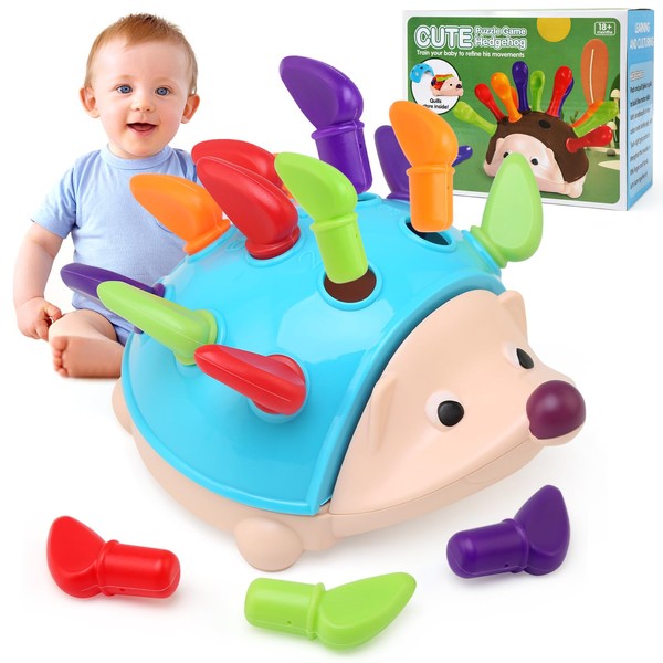 TonStyle Plug-in Game from 1 Year, Hedgehog Montessori Toy Baby