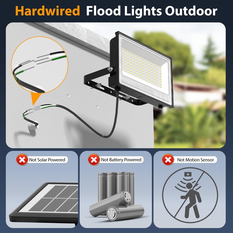 Onforu 150W LED Flood Light Outdoor,15000LM Security Lights, IP66 Waterproof