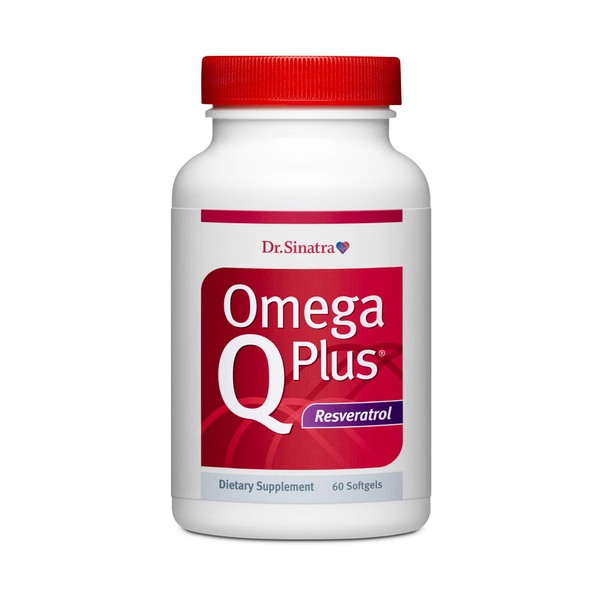 Dr. Sinatra’s Omega Q Plus Resveratrol - Omega-3 Supplement with CoQ10 and Resveratrol - Promotes Comprehensive Heart and Whole Body Health to Help You Age Well (60 softgels)