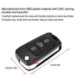 Key Fob Cover,Flip 3 Button Remote Key Fob Case Shell Cover Fit for Rondo Sportage Soul Rio