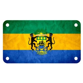 Fast Service Designs Gabon Flag Seal Version 4" X 7" ATV Motorcycle License Plate
