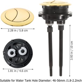 Baluue Botón De Inodoro Doble Descarga 2 Botones Redondos Para Cisterna De Baño Accesorio De Repuesto Para Tanque 5.39X2.36X2.36in Instalación Fácil