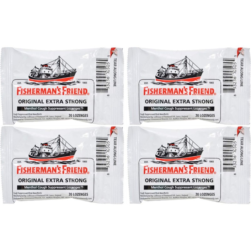 FISHERMANS FRIEND 20 LOZENGES 10MG ORIGINAL EXTRA STRONG (pack of