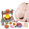 Greyghost Kids Camping Playset with Pop Up Tent, Pretend BBQ