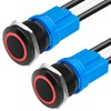 KWONONG LED Latching Push Button Switch, Aluminum Alloy, IP67 Waterproof