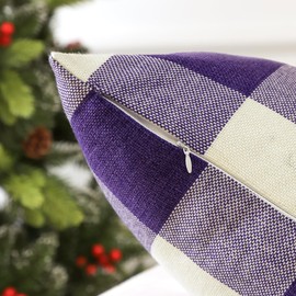 JOTOM Set of 2 Buffalo Plaid Cushion Covers, Decorative Soft Plaid Throw Cushion Cover, Modern Cushion Covers, Sofa Cushion, Decorative Cushion Cover for Living Room, Bedroom, Decoration (40 x 40 cm,