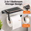 Stainless Steel Toilet Paper Holder with Phone Shelf – Wall