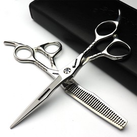 Japan 440 C Hair Salon Studio Hairdressing Styling Professional Tool Set Fashion 6 Inch Hair Cutting Scissors + Thinning Scissors